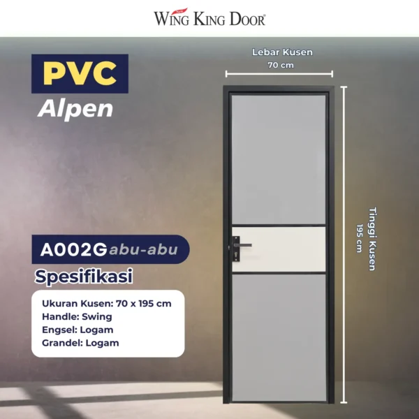 pintu kamar mandi pvc alpen a002