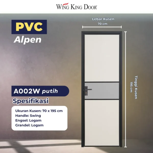 pintu kamar mandi pvc alpen a002