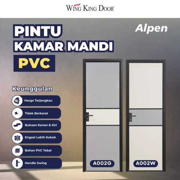 pintu kamar mandi pvc alpen a002