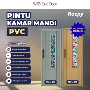 pintu kamar mandi pvc cermin rocky r003