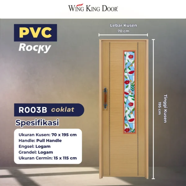 pintu kamar mandi pvc cermin rocky r003
