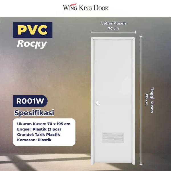 pintu kamar mandi pvc murah rocky a001
