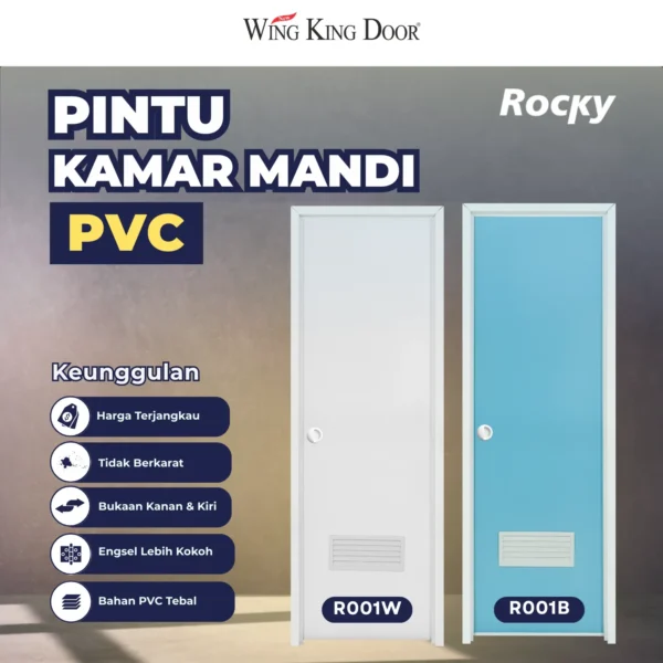 pintu kamar mandi pvc murah rocky a001