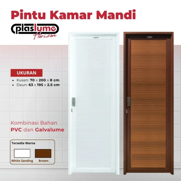 Pintu kamar mandi PVC Plaslume seri Horizon minimalis