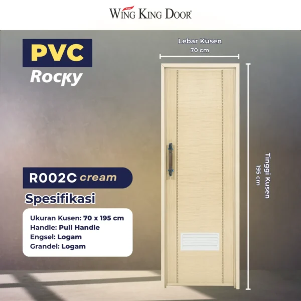 pintu kamar mandi pvc rocky r002.