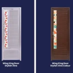 Perbandingan dua model pintu kamar mandi galvalum seri Wing King Door Stylish Xtra berukuran 195x70 dan Wing King Door Stylish Xtra Colour berukuran 200x70.
