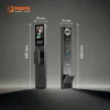 Detail ukuran panel depan 420x70 mm Porta Smart Lock PC2000 ideal untuk ketebalan pintu 40 sampai 120 mm.