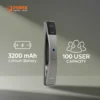 Baterai Lithium 3200 mAh isi ulang dan port darurat USB Type C pada Porta Smart Lock PK3600.