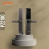 Desain panel depan dan belakang smart lock Porta varian PZ2100 warna abu abu grey elegan.