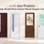 Pintu Kamar Mandi dengan Cermin