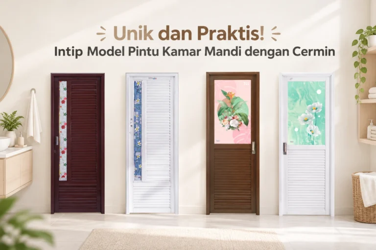 Pintu Kamar Mandi dengan Cermin